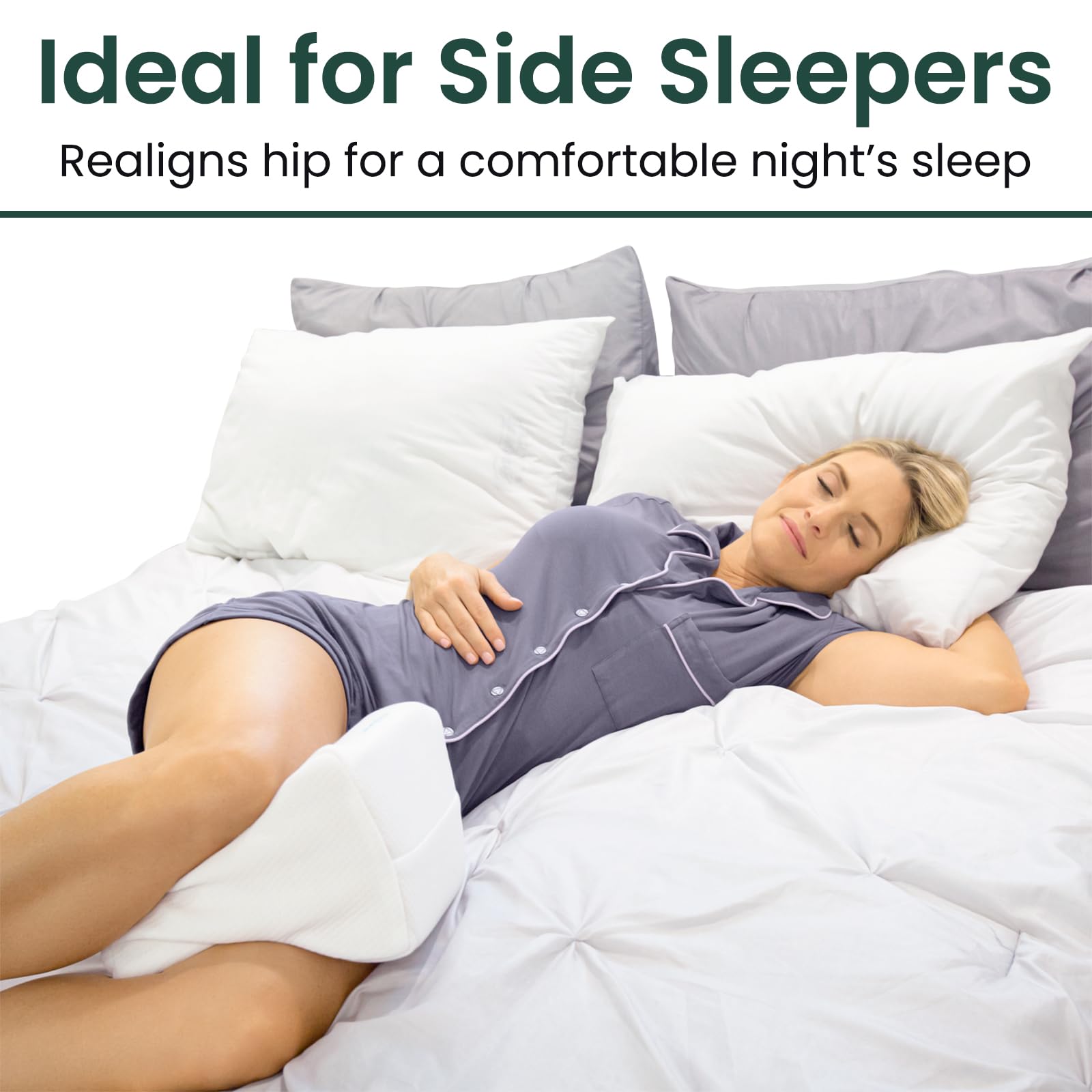 Memory Foam Kniekissen Orthepedic Ischias Rücken, Unterbein, Hüfte und Gelenkunterstützung Für Seitenschläfer Schwangerschaft Und Mutterschaft Nackenrolle Keilkissen Für Und Wirbelsäule Ausrichtung