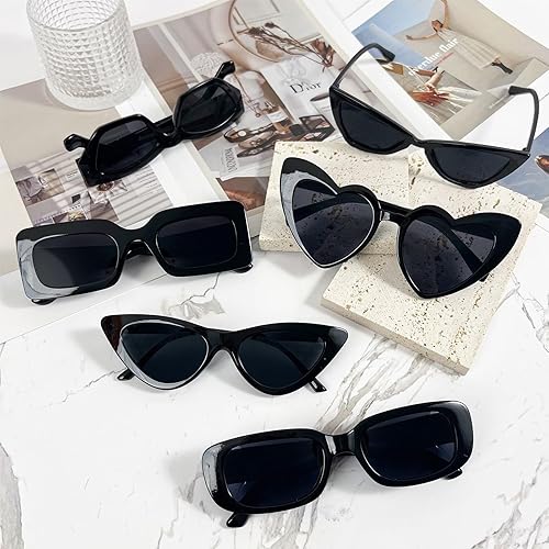 Miniatura 5 de SUNOVELTIES 12 lentes de sol de estilo mixto, clásicos, retro, recuerdos de fiesta, accesorios de disfraz, gafas a granel para adultos unisex