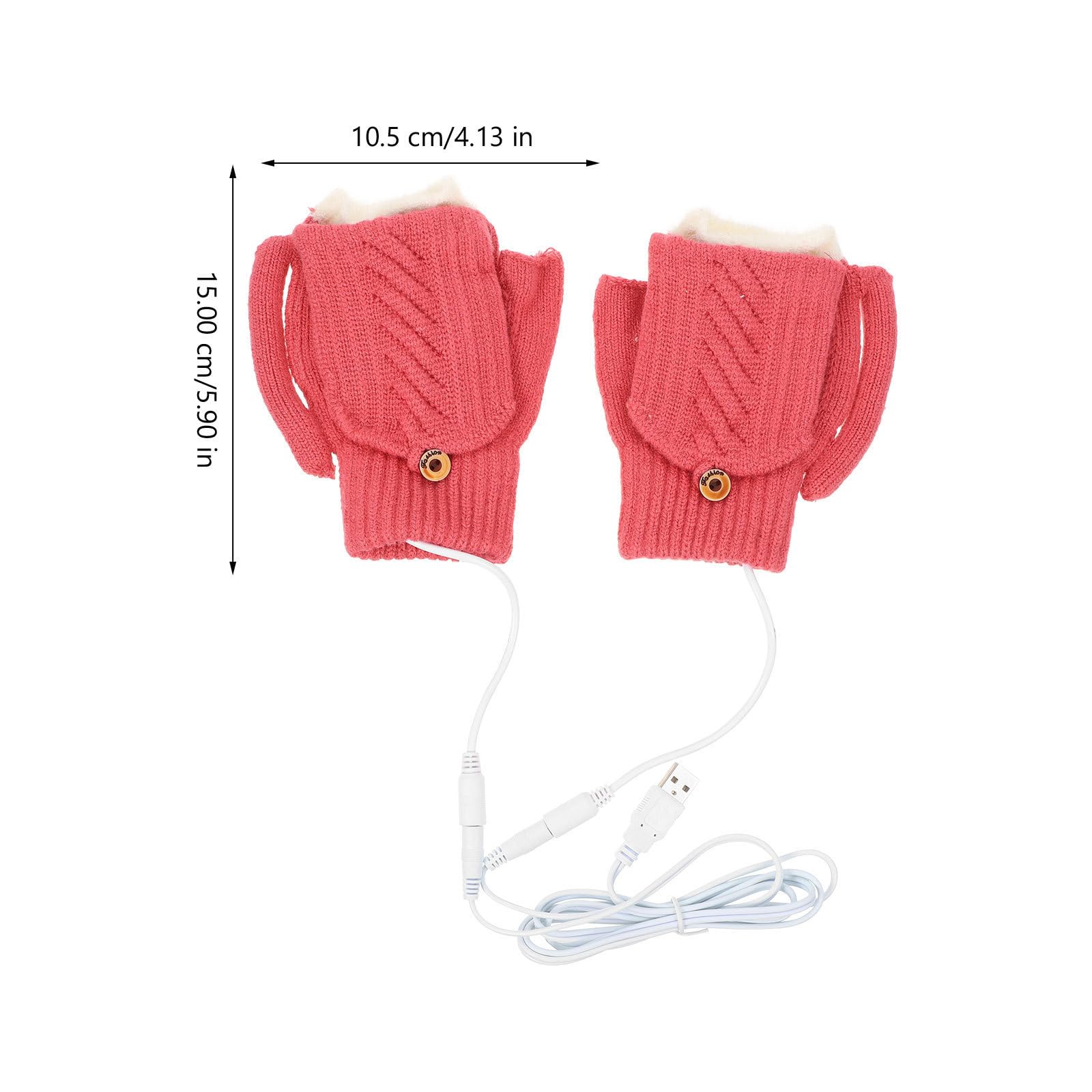 Didiseaon 4 Juegos Guantes Calefactables USB para Mujer y Ciclistas, 5v,