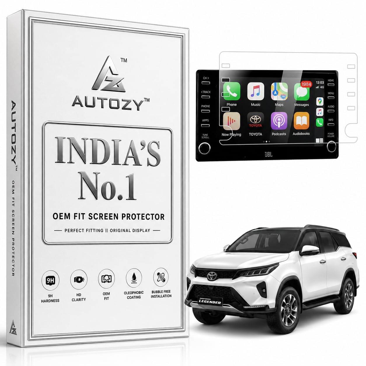 Screen Protector Compatible with Toyota Fortuner Legender Facelift 2021-2026 | 8 Inch Infotainment Touchscreen Guard | 9H Tempered Glass | Anti Scratch | Anti Fingerprint | HD Clear | Bubble Free Installation-image-24
