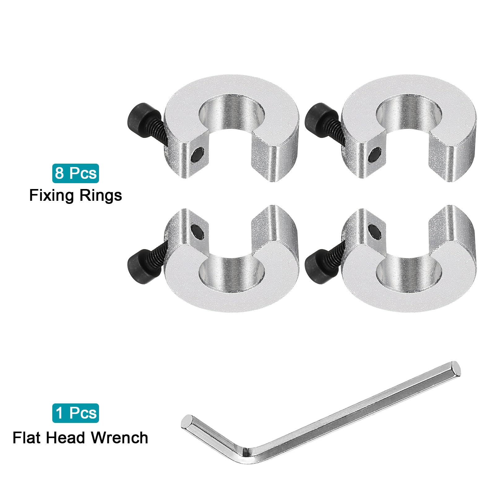 Uxcell SBR16 Linear Rail Shaft Stop Collar Aluinu Alloy Clap-on
