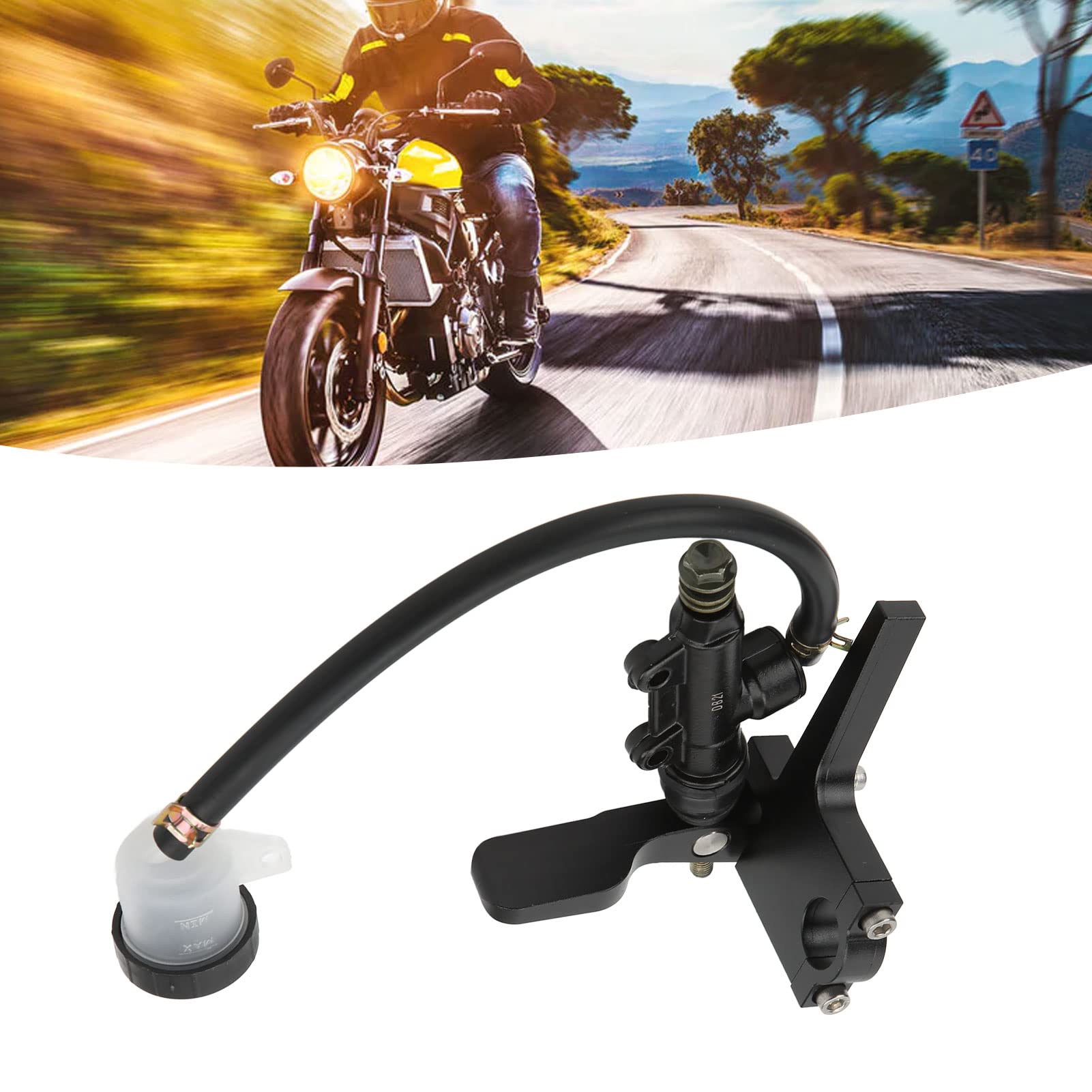 Maître-cylindre de Frein au Pouce de Moto, Maître-cylindre de Frein au Pouce, Pompe en Alliage d'aluminium Noir, Modification Universelle, Leviers de Sports Motorisés, Frein au