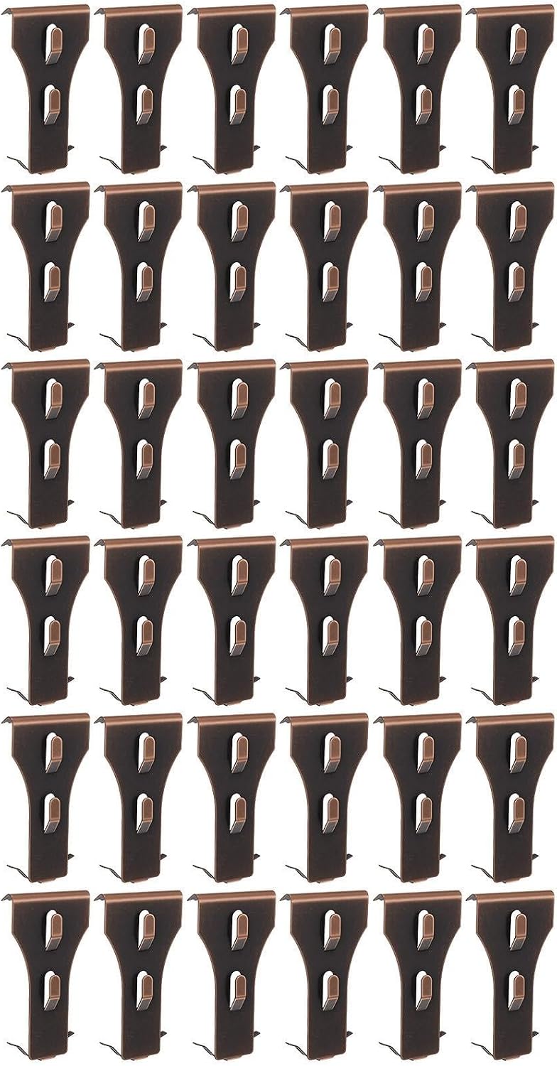 36 PCS Brick Clips - Heavy Duty Metal Wall Hangers for Bricks Wall Hanging, Brass Brick Hook Clip Fits Standard 2-1/2 to 2-3/4 Inch, No Drill Siding Clips for Indoor & Outdoor Decor
