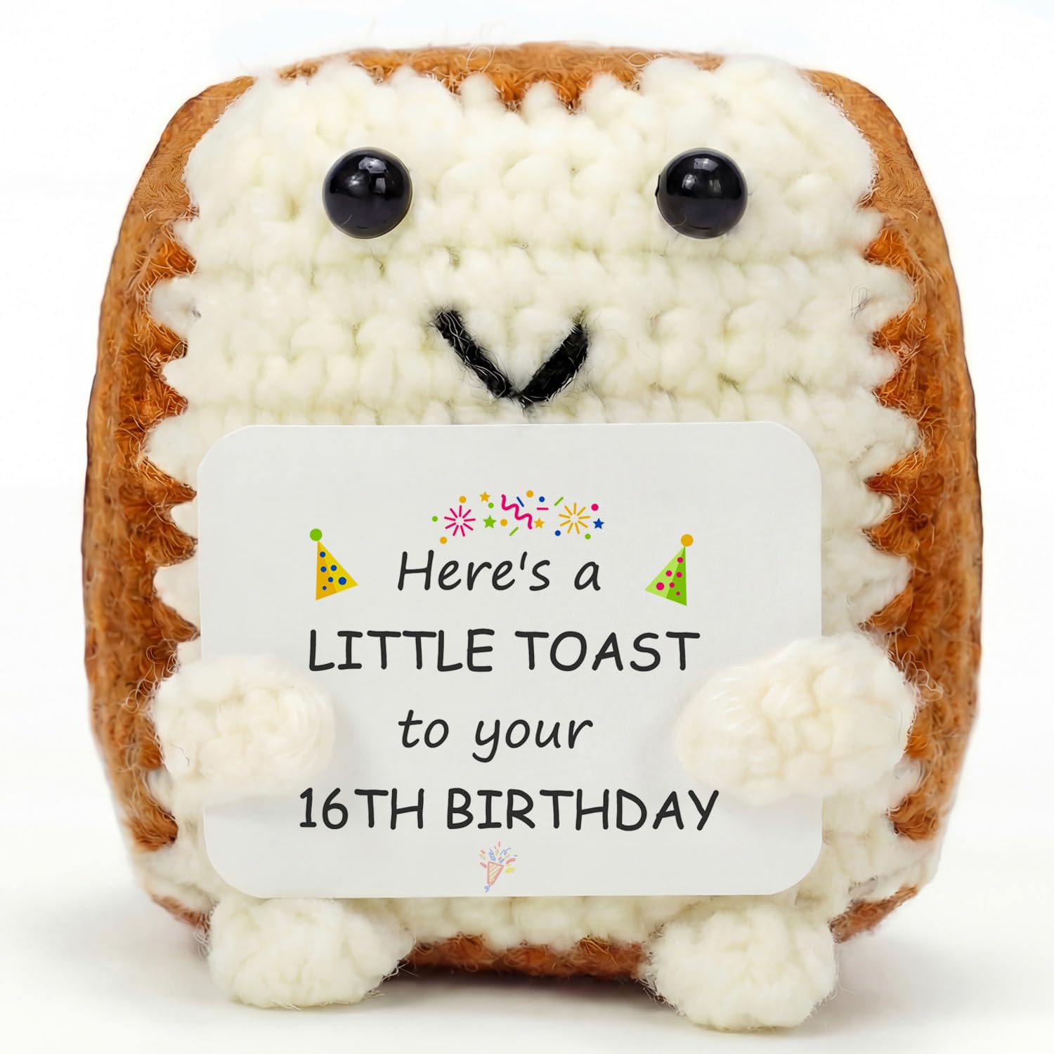 Aruigu 16th Birthday Gifts Girl Boys, Handmade Emotional Support Crochet Toast 16th Birthday Decorations Keepsake, Cute 16 Year Old Gifts fo Friends Daughter Son Niece Newphew Granddaughter Grandson — image 1