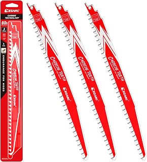 EZARC 12-Inch 3 TPI Carbide Reciprocating Saw Blades (3-Pack)