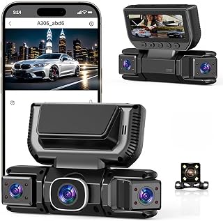 360° Car Dvr WiFi 4channels Dash Cam Video Recorder, Car Camera Dash Cam Front Rear Inside & Side WiFi Car Camera - 1080p HD, Night Vision, Parking Mode, Loop Recording, for Rideshare/Taxi (1Set)