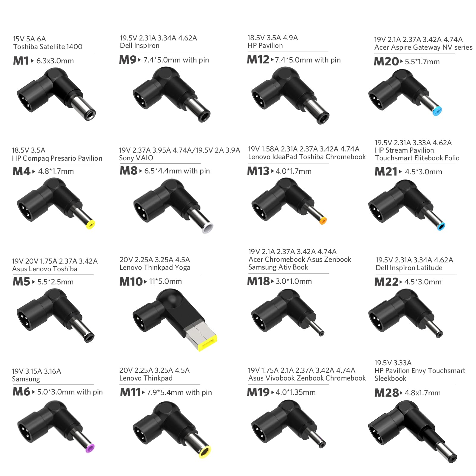 90W Universal AC Adapter Laptop Charger Replacement for Dell HP Acer Asus Lenovo IBM Toshiba Samsung Sony Fujitsu Notebook Ultrabook Chromebook Power Supply Cord