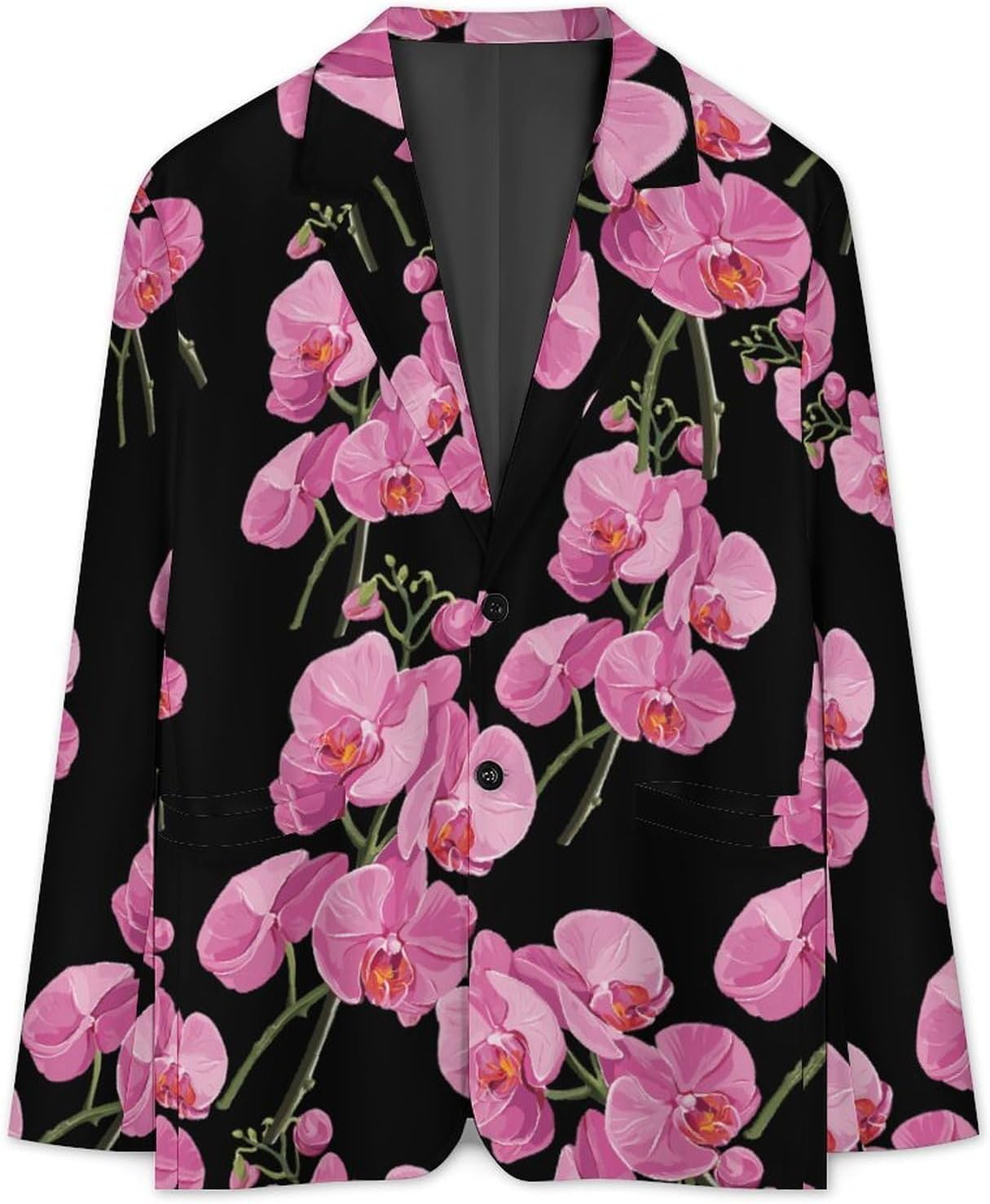 Orchid Flowers Mens Blazer Jacket Business Casual Suit Sport Coats Wedding Party Tuxedo
