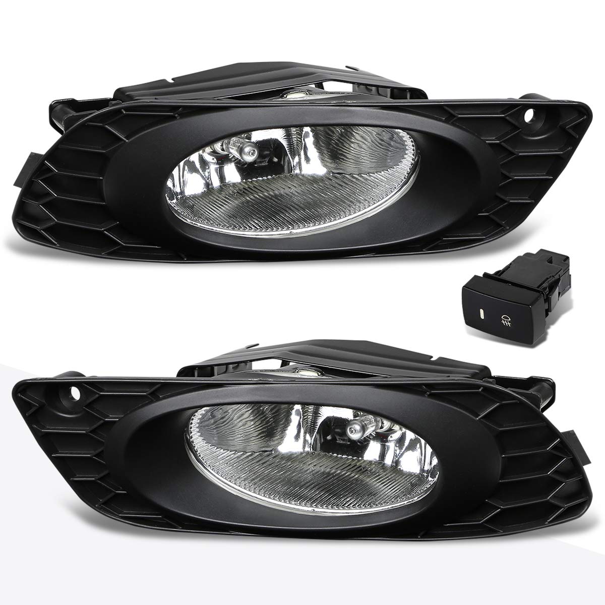 Front Bumper Fog Lights Lamps w/Switch Compatible with Honda Civic 4-Dr Sedan 2012,Clear Lens