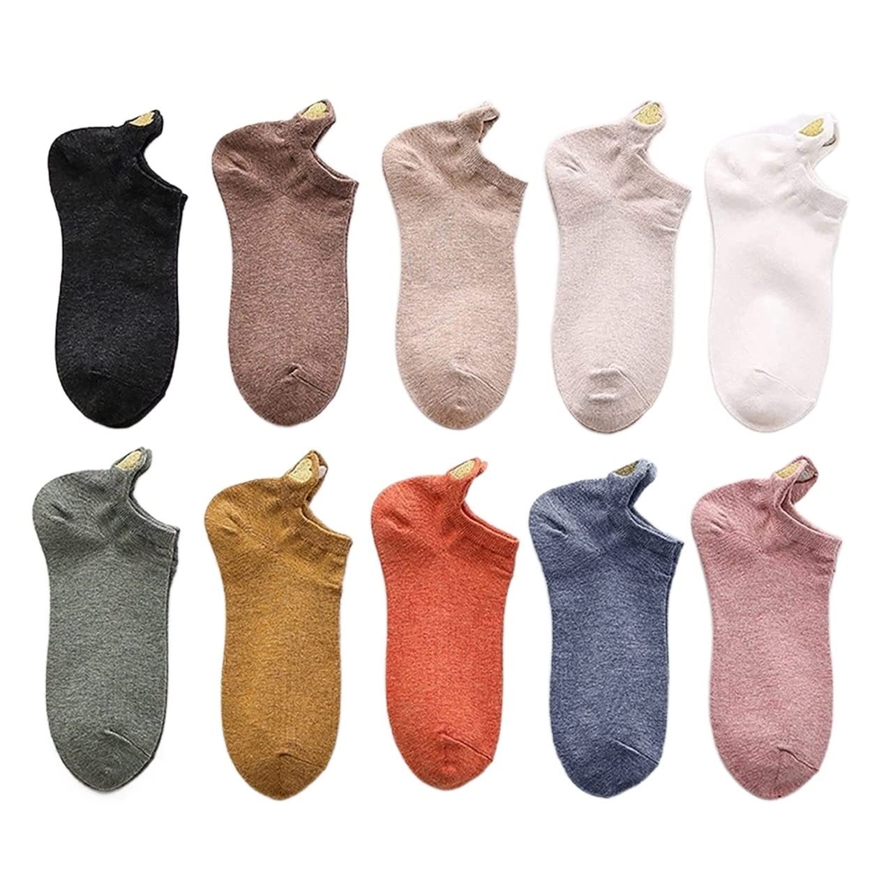 Calzini Sportivi 10 Paia Di Calzini Invisibili Da Donna, Da Uomo, Con Motivo A Cuore, In Cotone, Calzini Alla Caviglia, Casual, Comodi Calzini Caldi