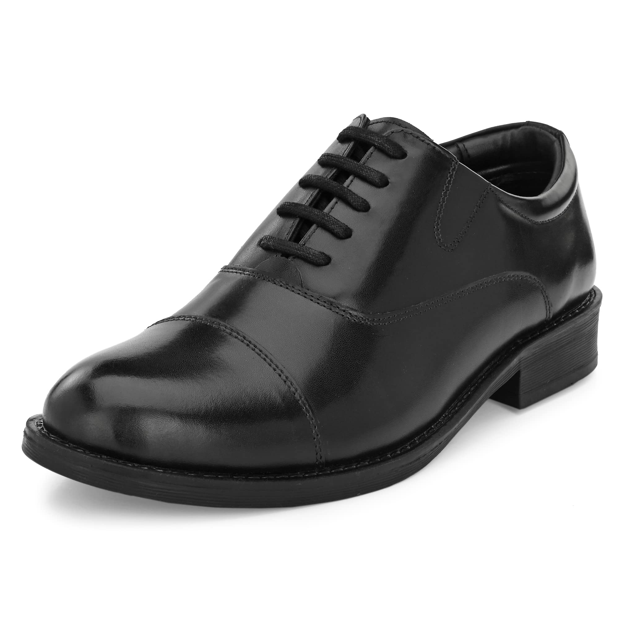 AuserioMen's Full Grain Leather Toe Cap Derby Lace Up Formal Shoes | Anti Skid Sole & Waxed Laces |Antimicrobial Memory Foam Padded Insole with Detailed Stich| Shoes for Office & Parties(112.113.114)
