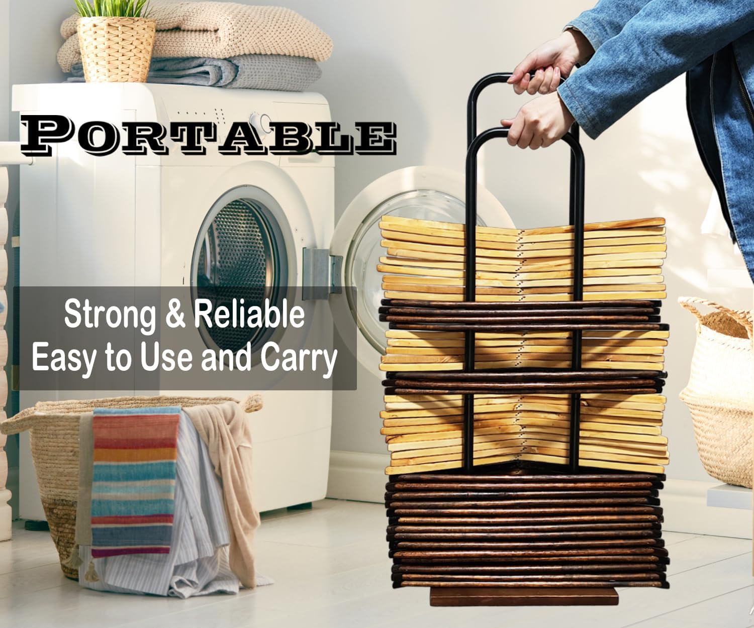 Hanger Stacker, Clothes Hanger Holder Organizer Stand, Portable Hanger Storage Rack, Large Wire and Velvet Hanger Holder for Laundry Room, Commercial Hanger Storage (Black Large - 32.7" H)