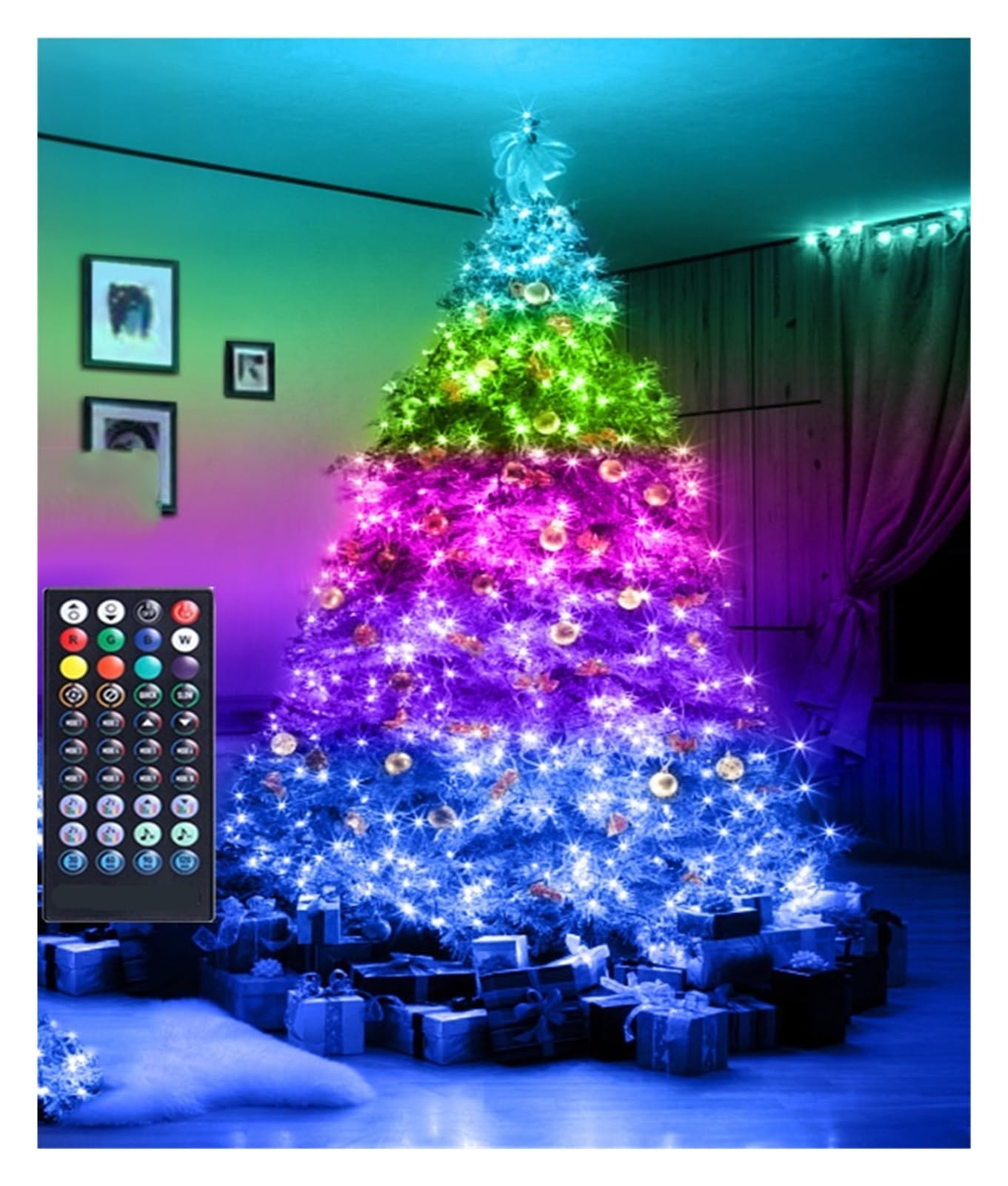 Luci per alberi di Natale, Inteligentne lampki choinkowe, wielokolorowe, choinka, wesele, ogród, dekoracje(20m)