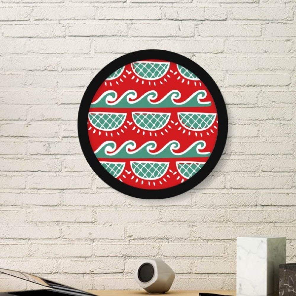 Peintures totems Mexique avec cadre photo rond noir pour décoration murale de salon