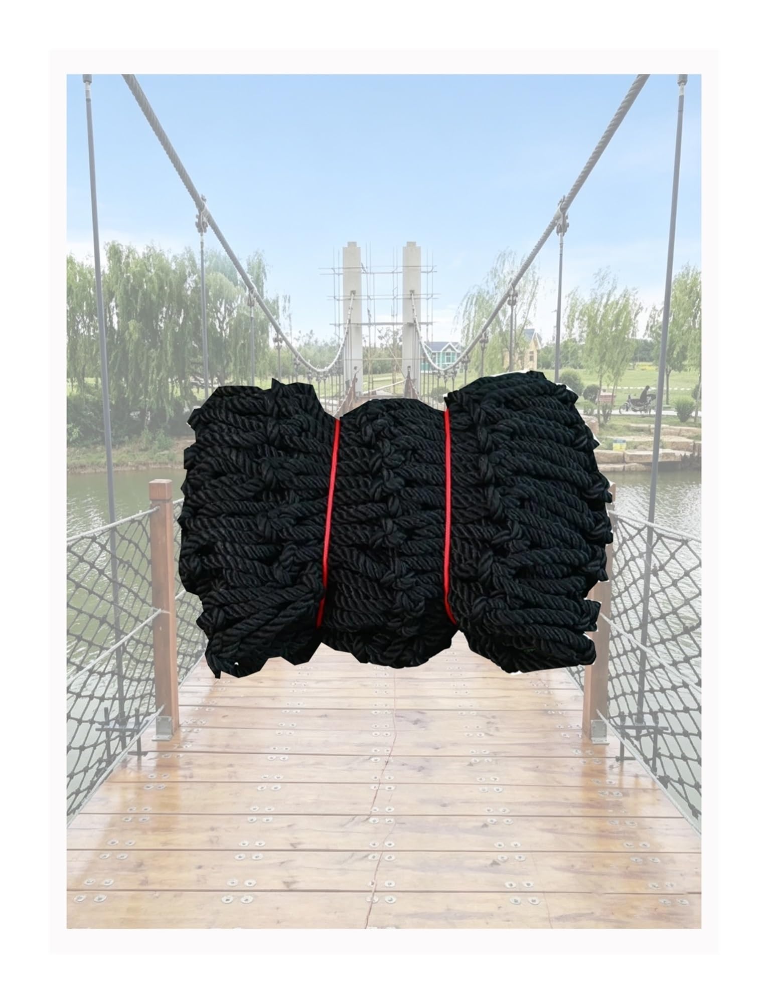 Filet de corde noir 2x4m pour clôture de balcon et décoration murale