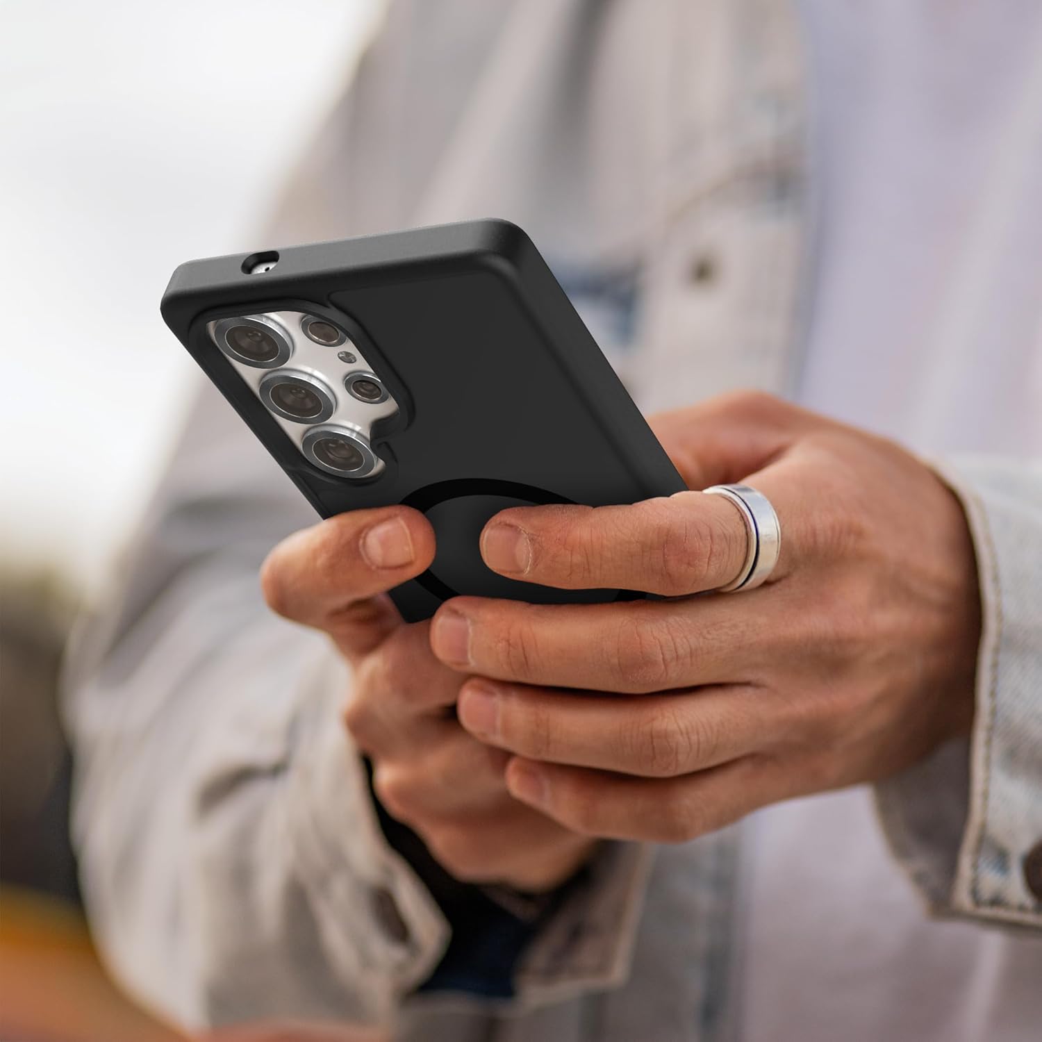 Encased Belt Holster Case for Samsung Galaxy S25 Ultra, (Slim Fit) Case with Rotating Phone Holder Clip (Magnetic, Compatible with MagSafe) Matte Black - Image 8