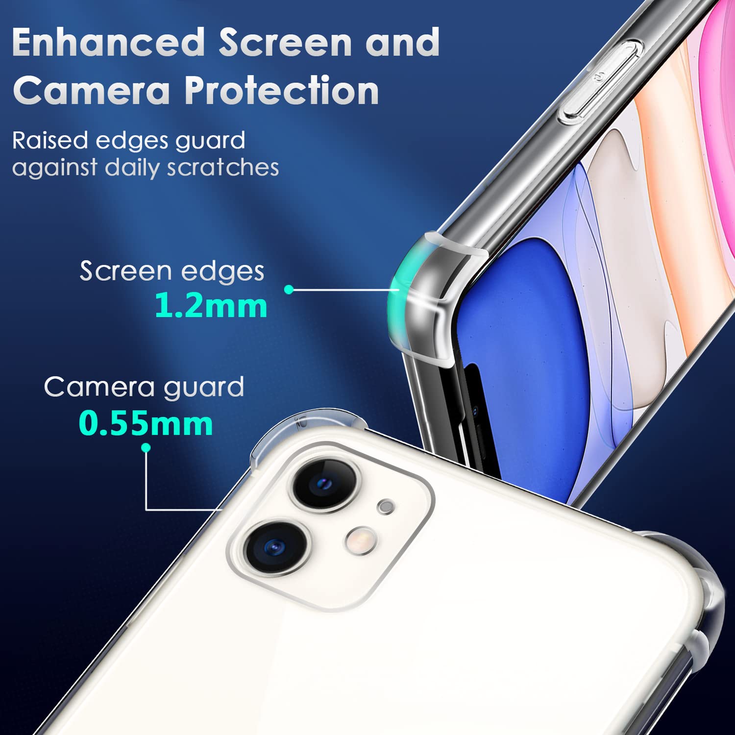 Whioltl Cover per iPhone 16 6,1 Pollici, Anti Ingiallimento Chiaro Case, Custodia Antiurto per Assorbimento degli Urti con Paraurti in TPU Morbido Sottile Case - Trasparente