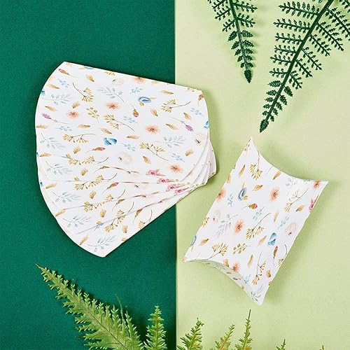 Vista 57 de Airssory 100 unidades de almohada de papel kraft vintage de 3 x 2 pulgadas, caja de embalaje de dulces, caja de embalaje de dulces, cajas de regalo