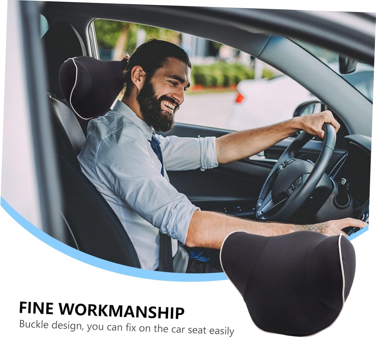 KICHOUSE Neck Pillow for Car Memory Foam Travel Pillow Buckle Ergonomic for Sleeping for Women Men