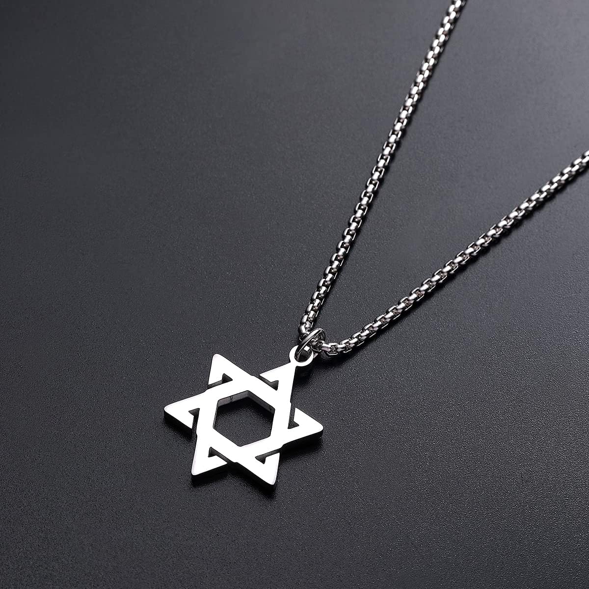 Joxevyia Star of David Necklace Stainless steel David Star Jewish Star Pendant Dainty Religious Necklaces Gifts for Men Guys Son - Image 3
