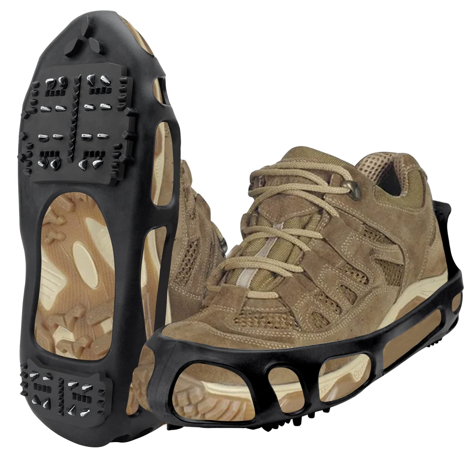 2 Paires Crampons Chaussures Randonnée, Crampon Neige Pour Chaussure Crampons A Neige Et Glace Antiglisse Avec 5 Crampons Pour Bottes De Randonnee Es 98121174