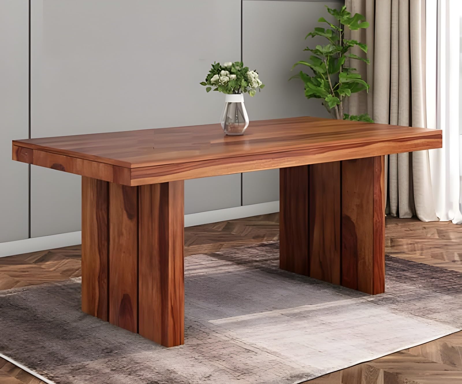 WiproWood Sheesham Wood 6 Seater Dining Table Without Chair for Dining Room Wooden Table for Living Room Kitchen (Honey Finish)-image-11