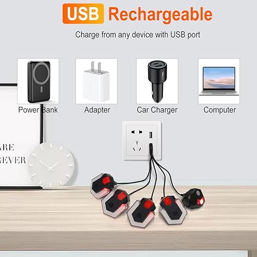 Miniatura 5 de Luz trasera de bicicleta con señal de giro, intermitentes de bicicleta delantera y trasera, luz trasera dividida para bicicleta 5 modos, recargable