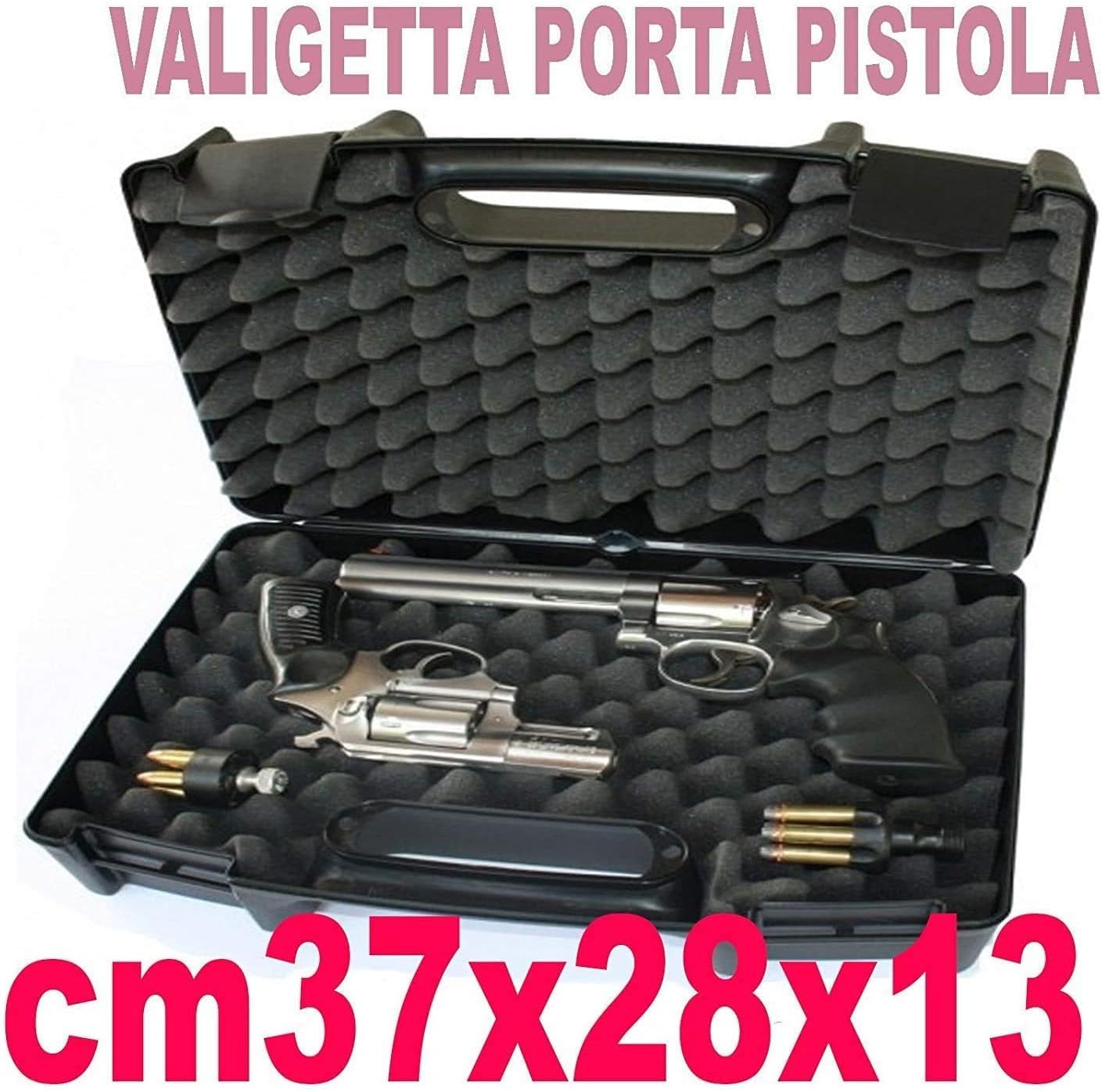 Generico Valigetta Porta Pistola Rigida Plastica 37.5x28x13 cm per Due Pistole
