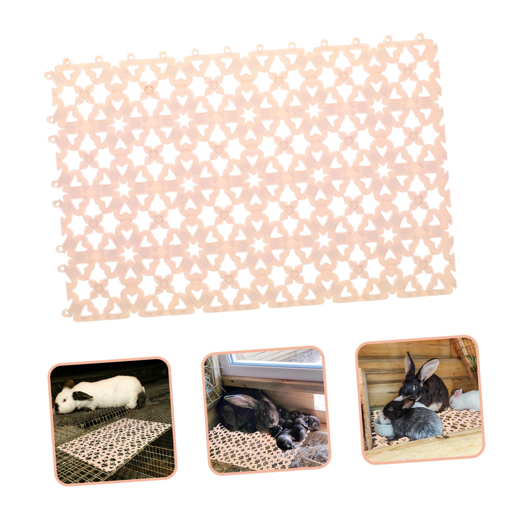Kisangel Kaninchenkäfig Bodenmatte aus PVC Tiertablett mit Kottrennung 10 Stück für Kaninchen und Hundekäfige Leicht zu Verlegen
