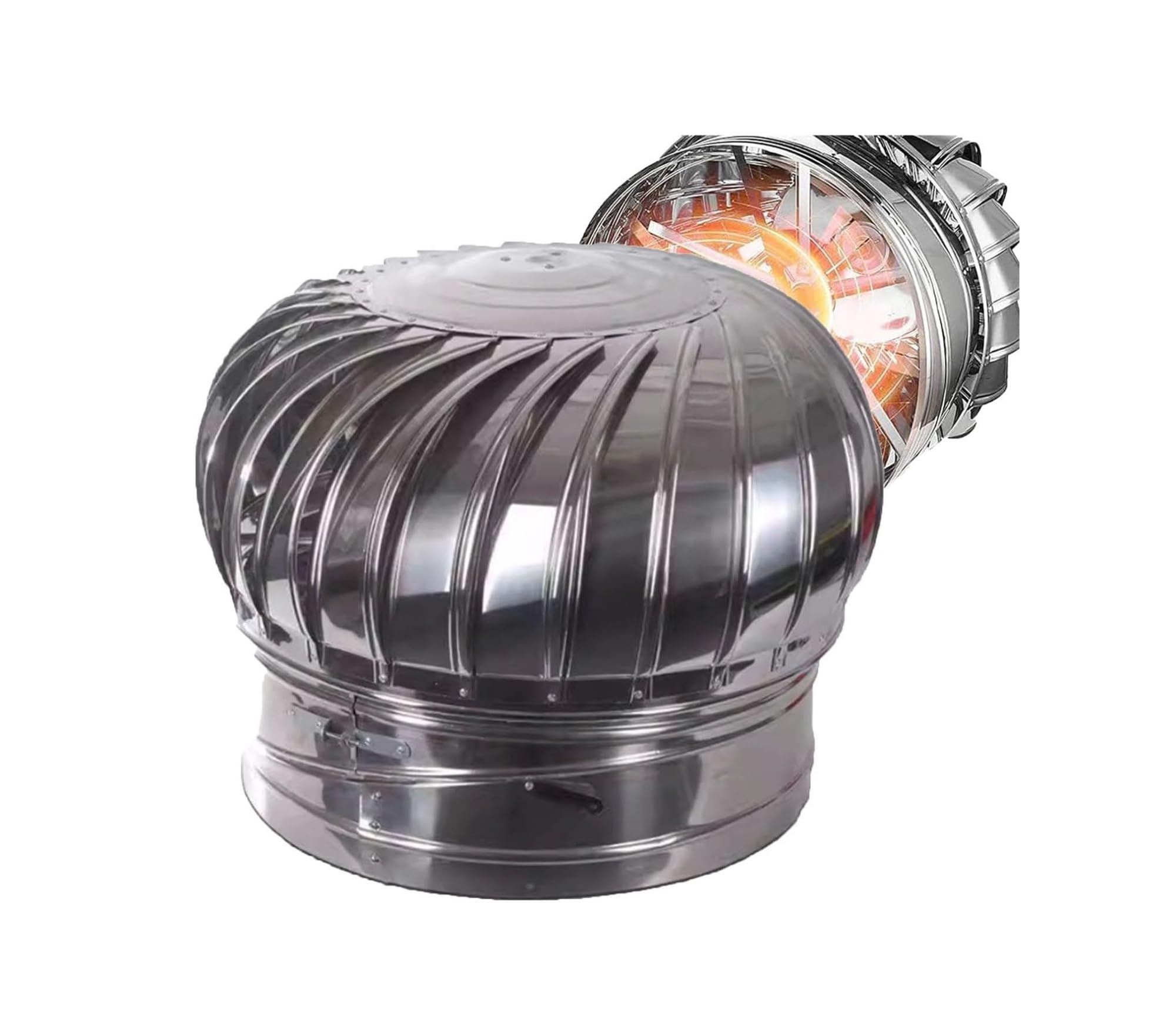 Shiketong One Color 201 Stainless Steel Rotating Chimney Cap Anti-Downdraught Vent Cowl 2.9-6.2In(2.9")