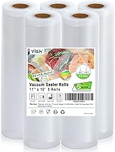 Food Vacuum Sealer Savers Rolls: YISH 5 Rolls Food Saver Bags,11"x10' Sous Vide Bags with BPA Free, Commercial Grade Vac seal Bags for All Vacuum Sealer