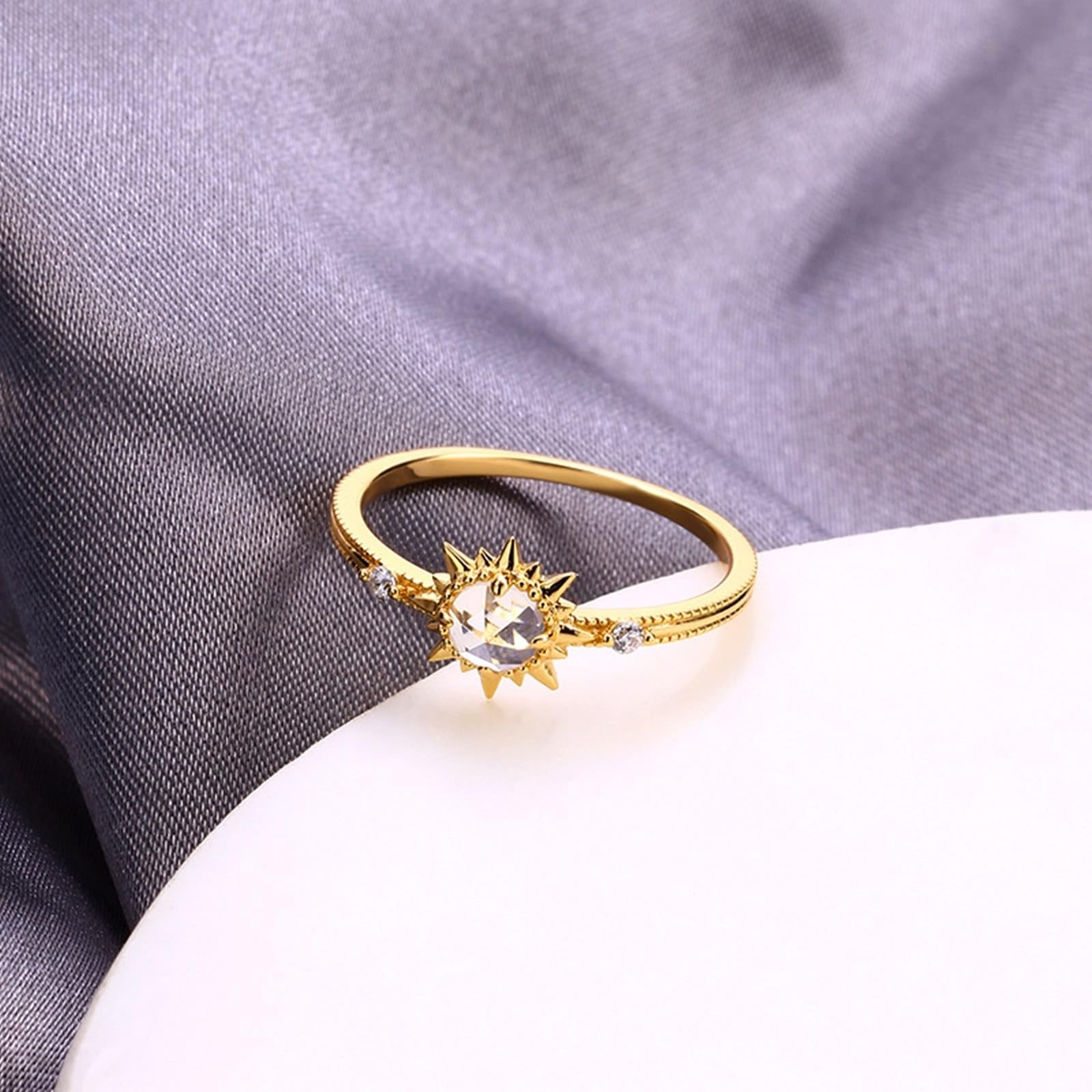Anillos de boda auténticos de oro amarillo de 9 K/14 K/18 K, con cristal, anillos de pareja Au 375/585/750, oro moissanita, talla 47-65