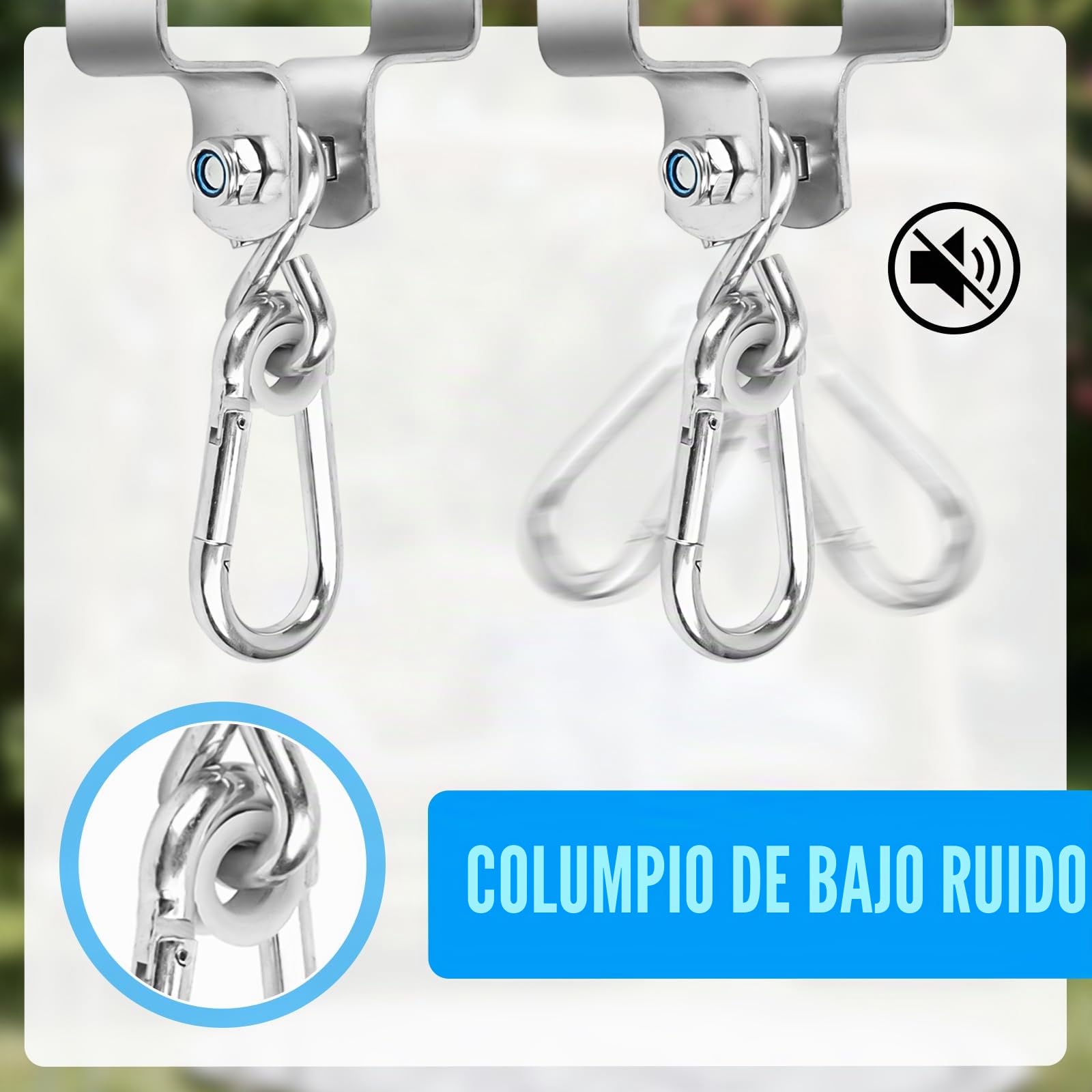 Juego De 2 Balancín Con Abrazadera Y Mosquetón – Diámetro De 10 Cm Para Vigas, Galvanizado Con Tornillo M10, Ideal Para Columpios