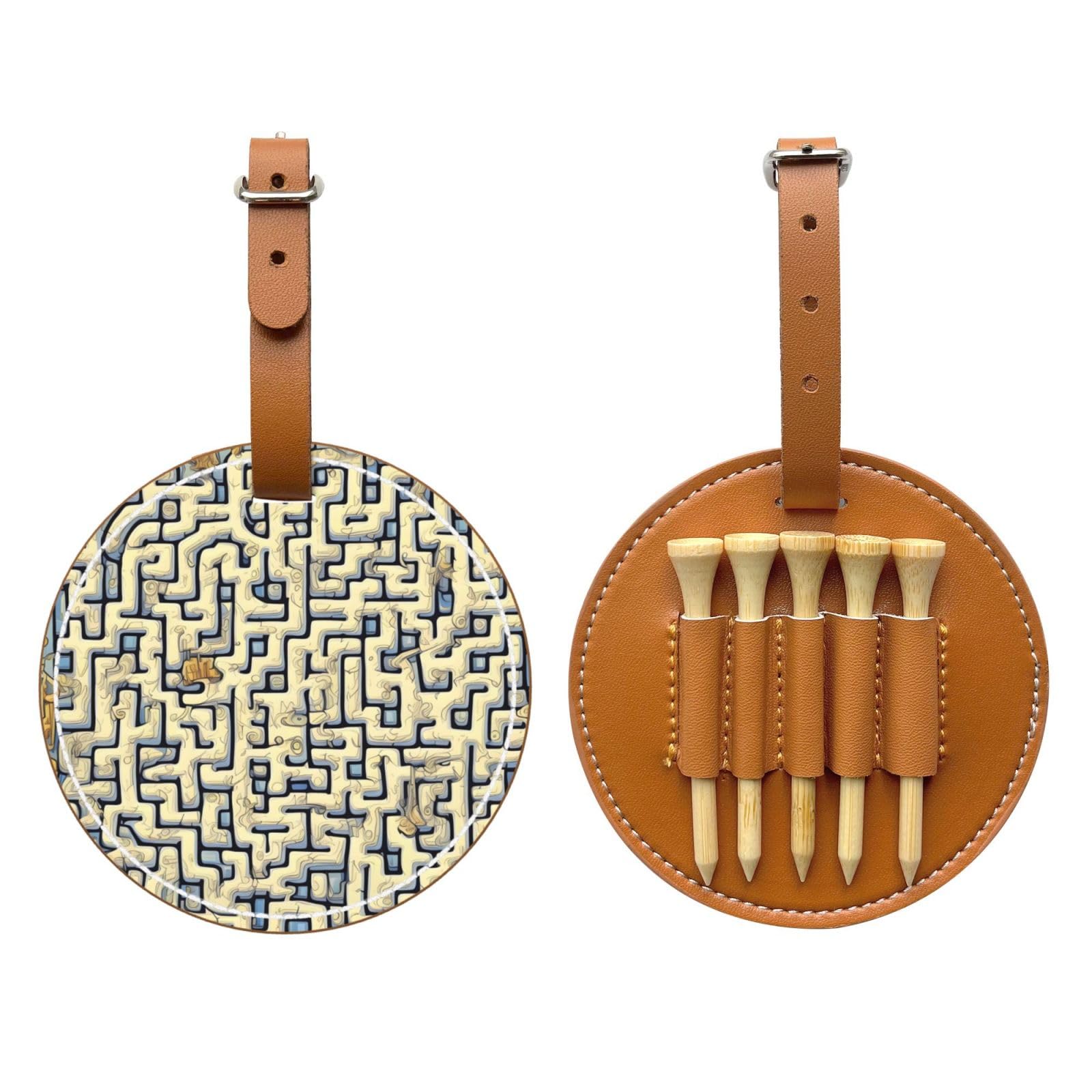 WXXWXD Labyrinth Treasure Map Printed Golf Tee Storage Bag - Portable Storage, Easily Organize Tees