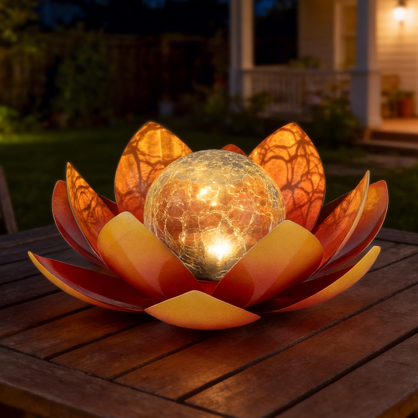 Photo 1 of Huaxu Solar Lotus Path Light, Dazzling Blue
