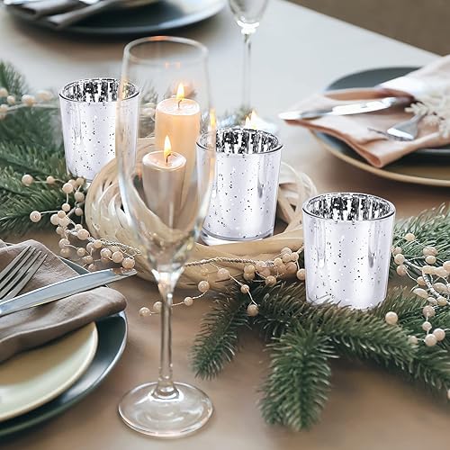 Miniatura 7 de 50 portavelas votivas a granel de vidrio de mercurio votivo portavelas candelita candelita centro de mesa de boda para mesa, hogar, cumpleaños,