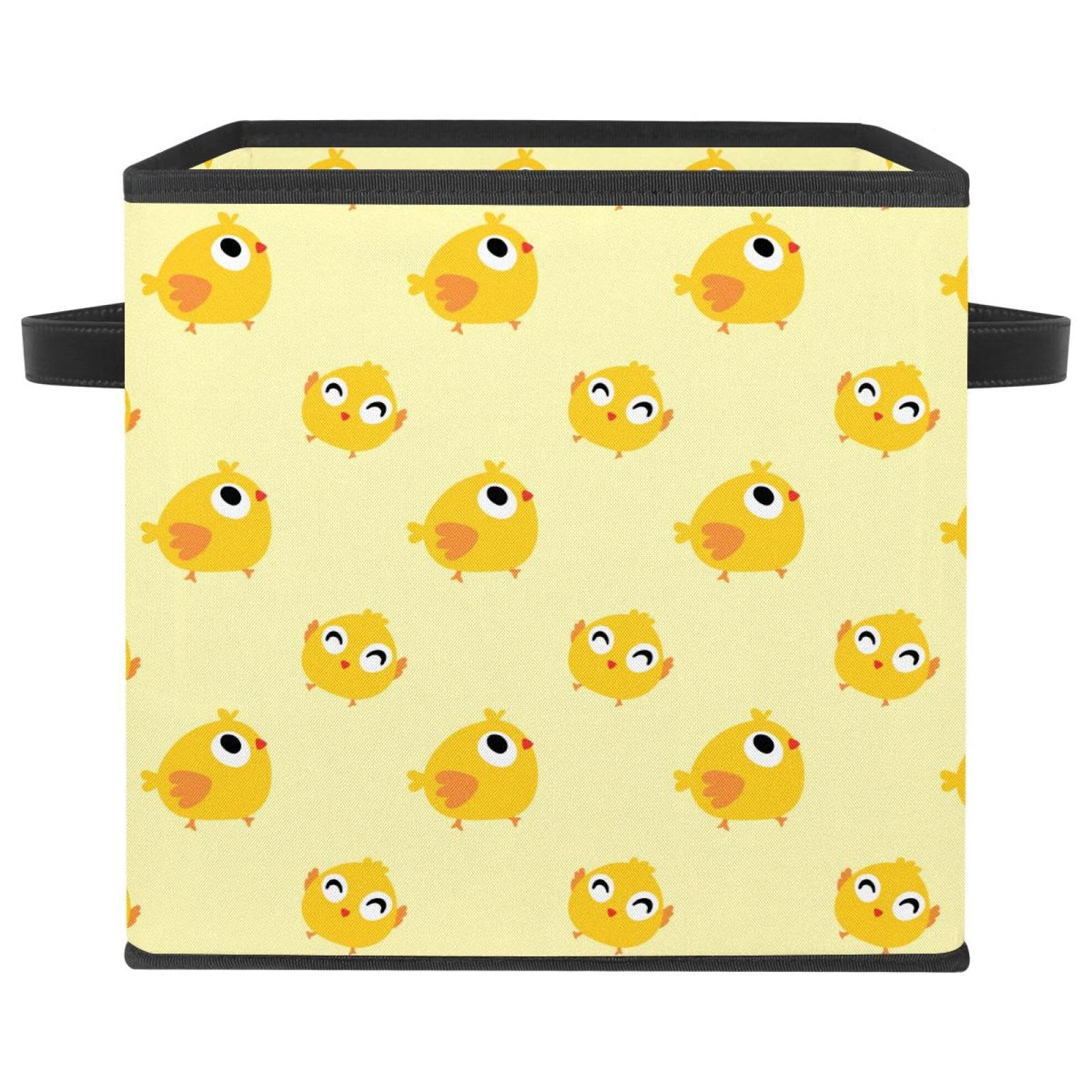 Cube de rangement pliable avec poignées bac tissu solide motif poulet pour jouets