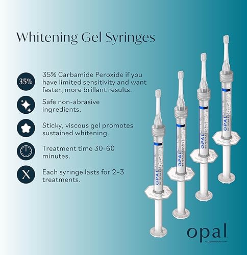 Miniatura 4 de Opal by Opalescence - Gel blanqueador dental 35% para el hogar, jeringas de repuesto, (1 paquete4 jeringas), kit de blanqueamiento dental de