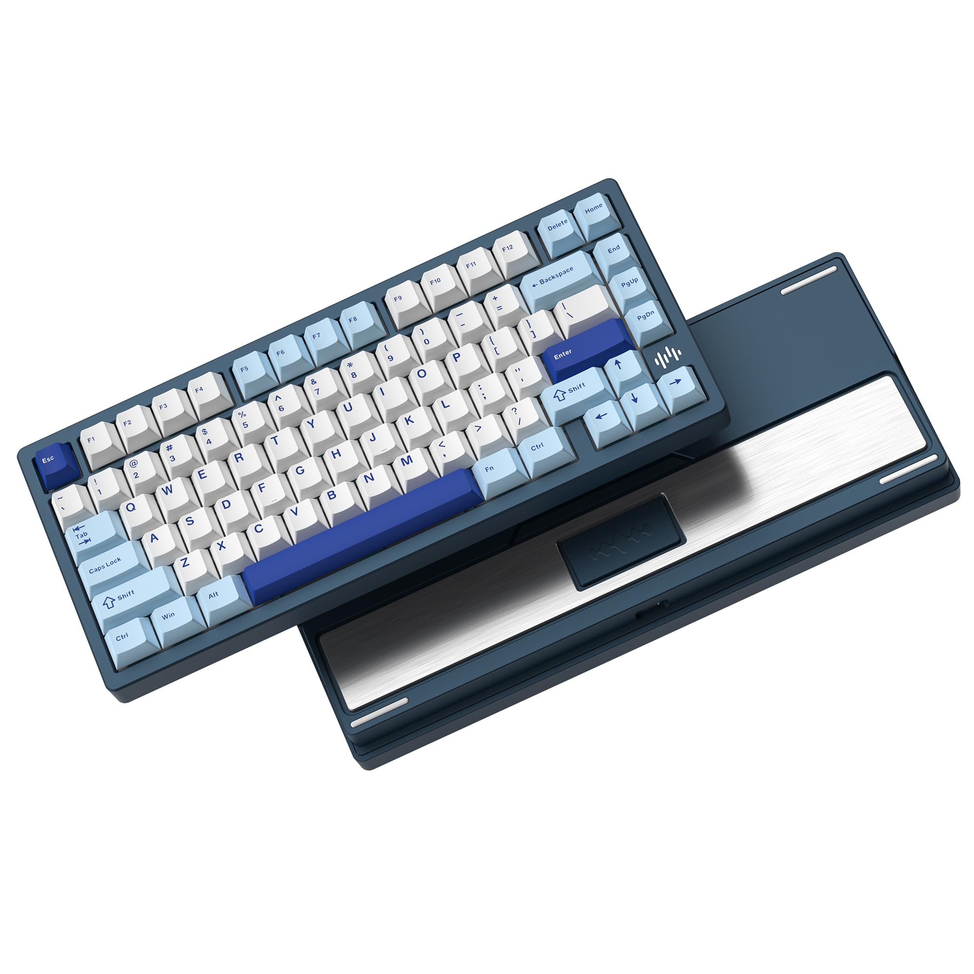 Womier RD75 Pro 75% Keyboard, Quick Release Wireless Aluminum Gaming Keyboard, QMK/VIA Tri-Mode Mechanical Key Board Custom Hot Swappable with RGB Creamy for Windows/Mac/PC - Blue