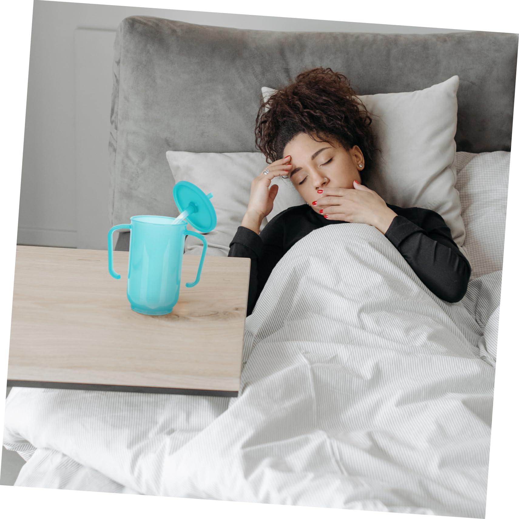 COLLBATH 3 Piezas Vaso de agua antiasfixia vasos discapacitados para adultos alimentación botella infantil humectante plastico productos para pacientes postrados en cama tazas para sorber