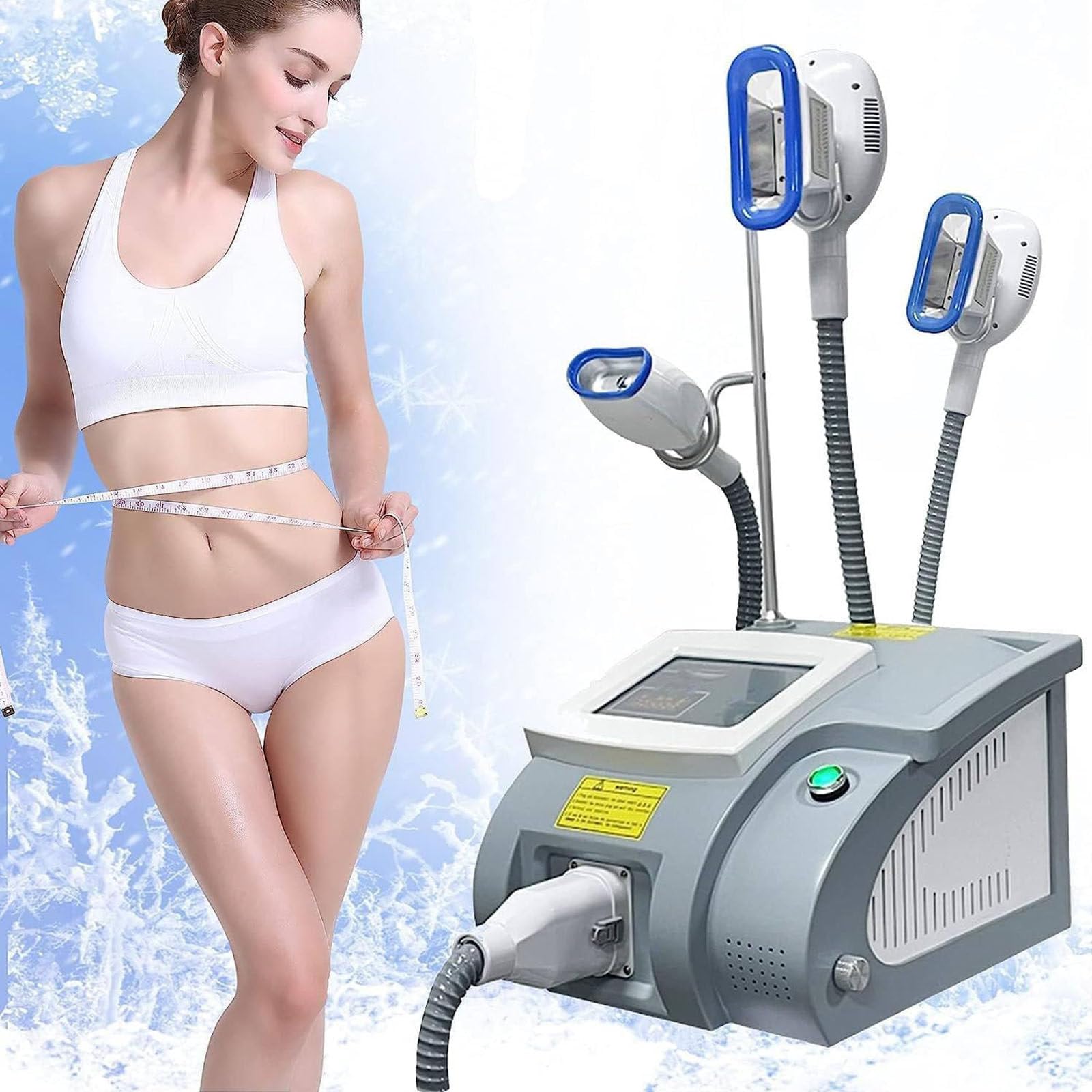 Macchina Dimagrante per Criolipolisi,con 3 Maniglie,Macchina Dimagrante per Congelamento,Massaggiatore per La Rimozione della Cellulite,Modellamento del Corpo per Braccia,Vita