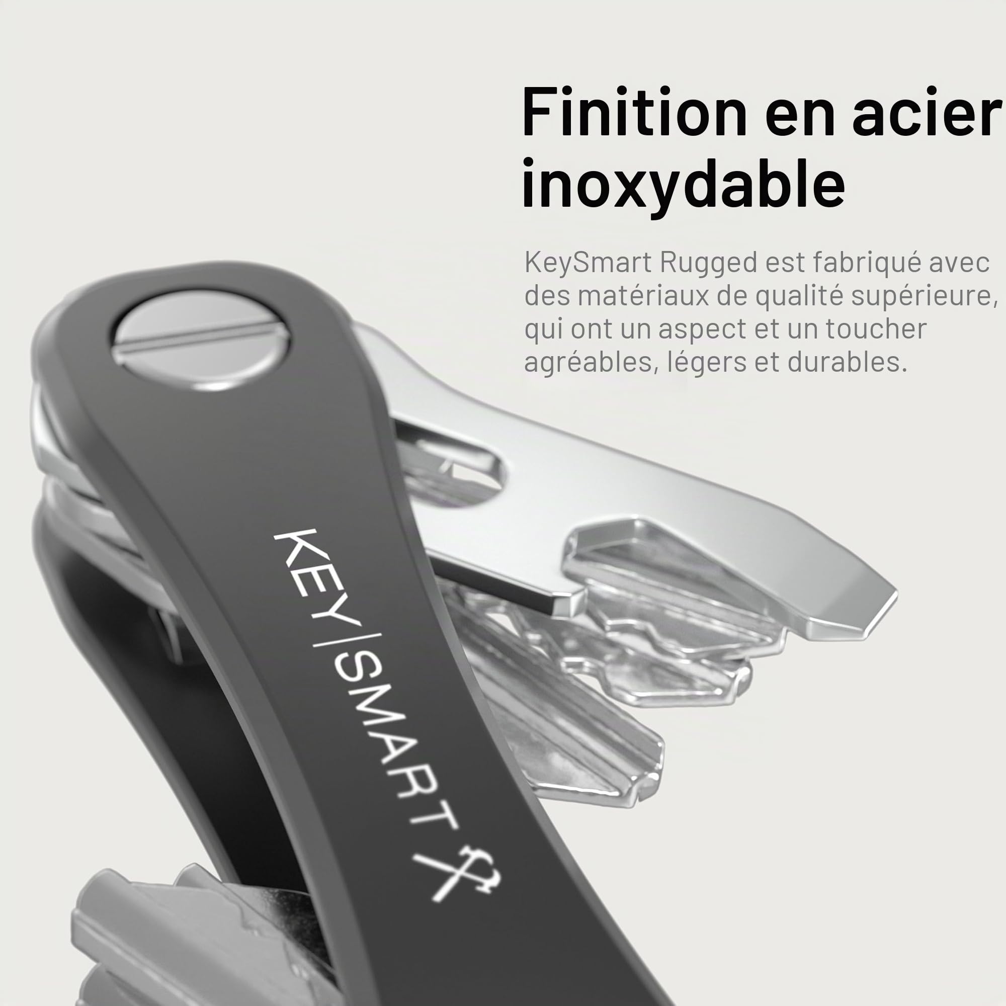 KeySmart Rugged Porte-clés multifonctionnel organisateur de clés jusqu'à 14 clés avec décapsuleur et clip de poche