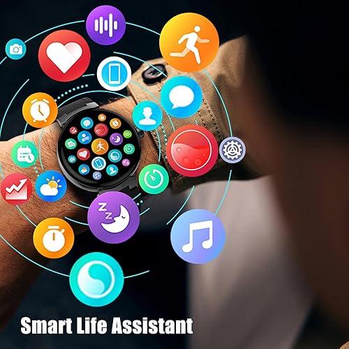 Miniatura 5 de aigo Reloj inteligente para hombres y mujeres, llamadas Bluetooth, 107 modos deportivos, rastreador de fitness con frecuencia cardíaca, monitoreo