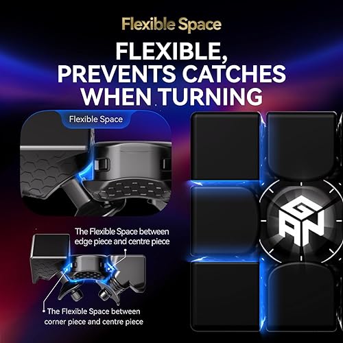 Miniatura 5 de GAN 16 Maglev Cubo de velocidad 3x3 magnético, 88 imanes de posicionamiento omnidireccional, cubo de velocidad profesional ligero de 62g, juguete de