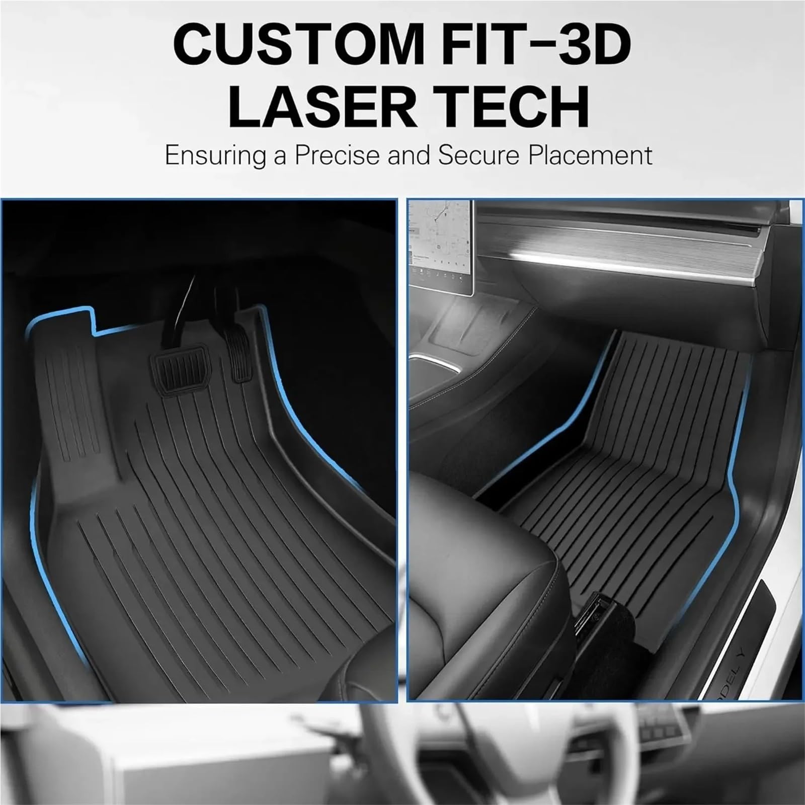 Dywaniki samochodowe Pasuje do Tesla Floor Mat Model Y 2021-2025 Model 3 Highland Car Trunk Mat Luggage Mat TPE Wodoodporna Antypoślizgowa Gumowe dywaniki samochodowe(M3 Highland 6pcs)