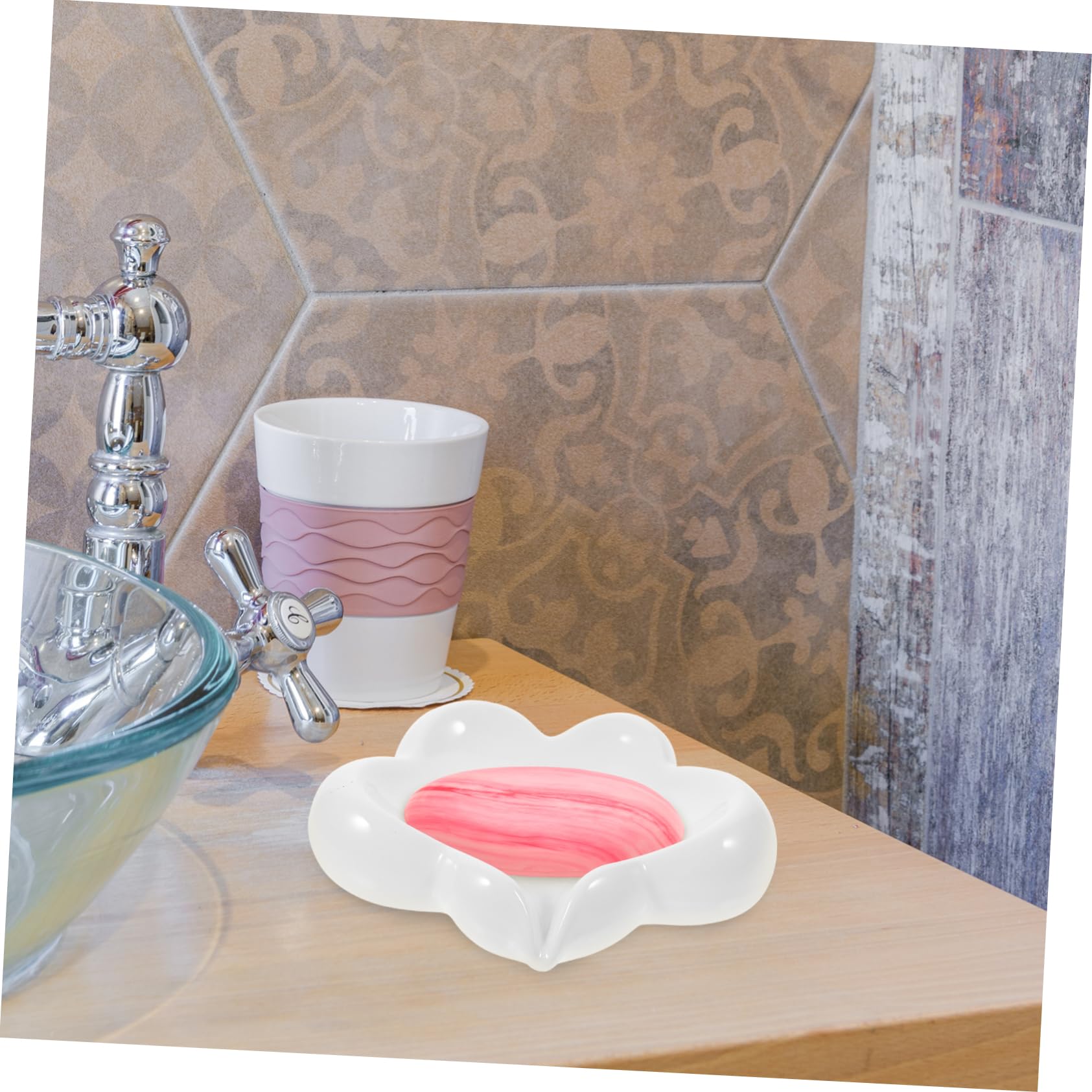 Jabonera de Porcelana en Forma de Nube de Color Claro para Baño