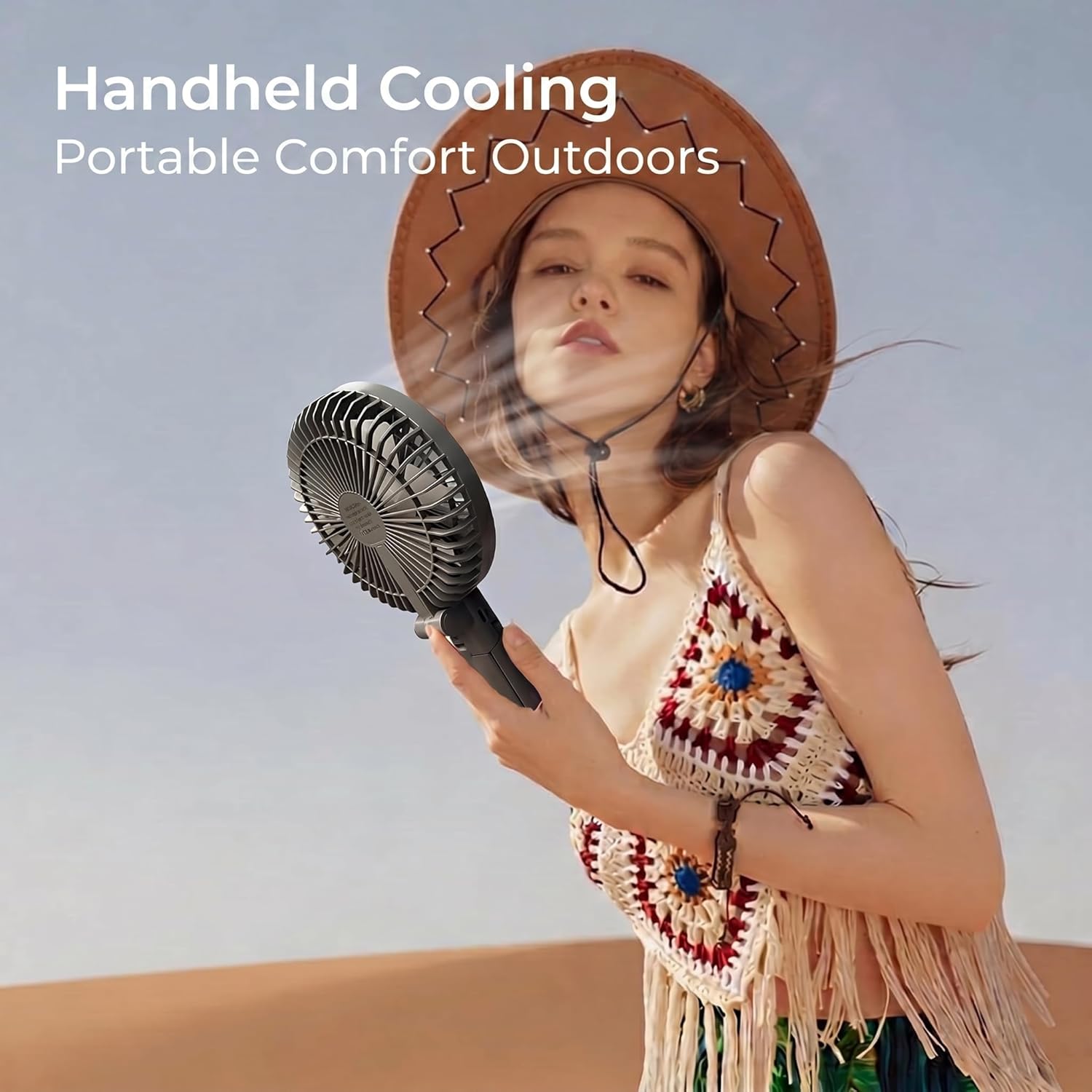 Quiet Foldable Portable Fan with Digital Display, 3000mAh Rechargeable Mini Desk Fan, 4 Speeds, Up to 12H Runtime, USB-C Charging, 29-47dB Low Noise, Speed & Battery Indicator(Olive Green)