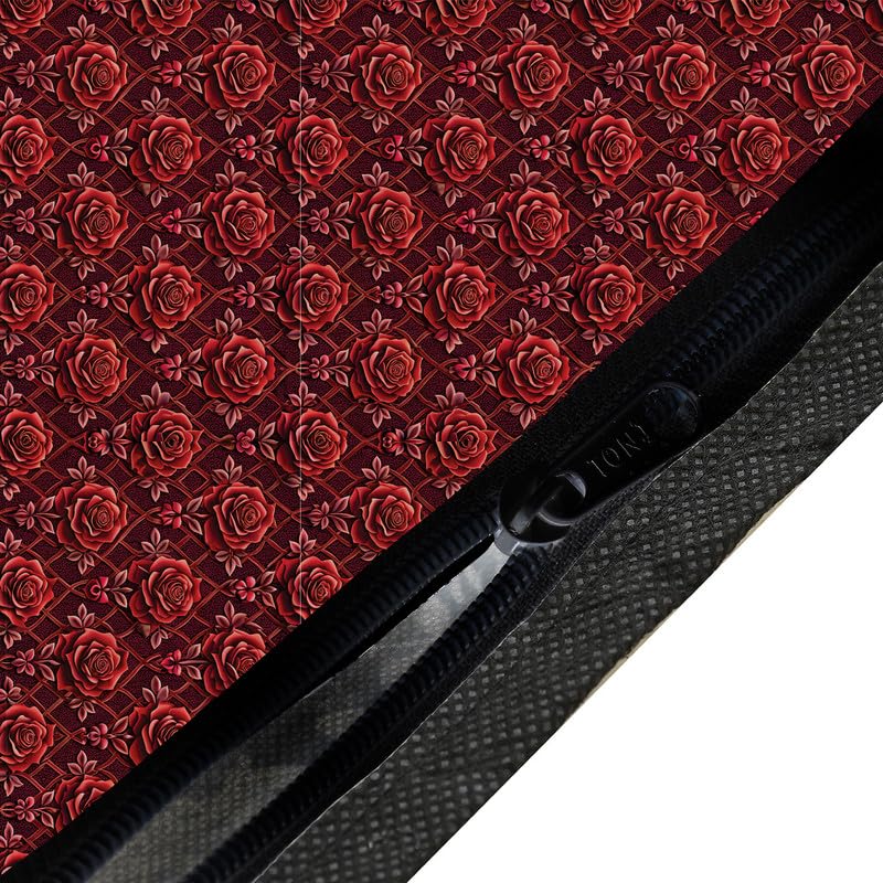 Image of Fully Automatic Top Load Washing Machine Cover Suitable For Samsung, Lg, Godrej, Whirlpool 6.5Kg, 7Kg, 7.5Kg, 8Kg, 9Kg, 10Kg, 11Kg ( 58Dx60Wx94H ), Waterproof Cover, Lal Gulab.