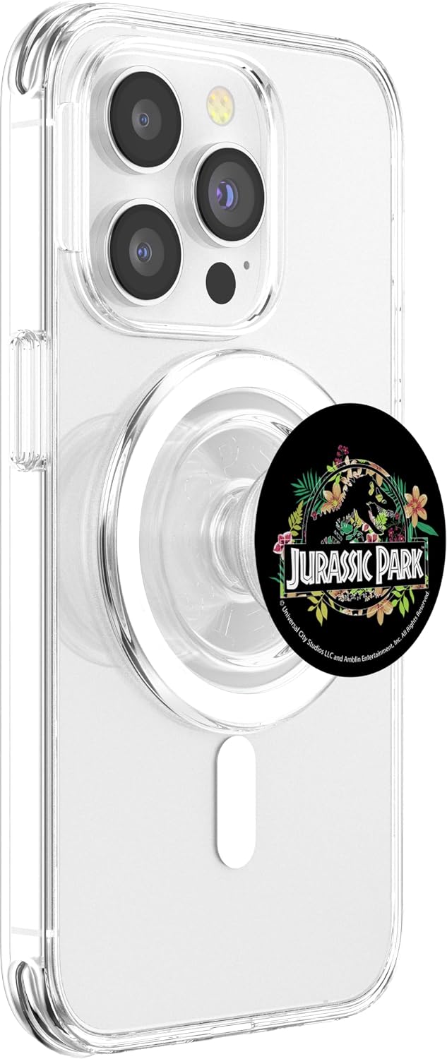 Jurassic Park Tropical Floral Logo PopSockets PopGrip for MagSafe