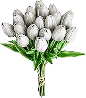 Vista 48 de Mandy's - 20 flores negras artificiales de tulipán de seda falsas de 13.5 pulgadas para Año Nuevo, primavera, Día de la Madre, Pascua, Día de San